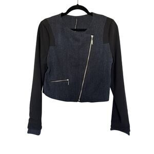 NWT W118 Walter Baker Blake Cropped Moto Jacket, M